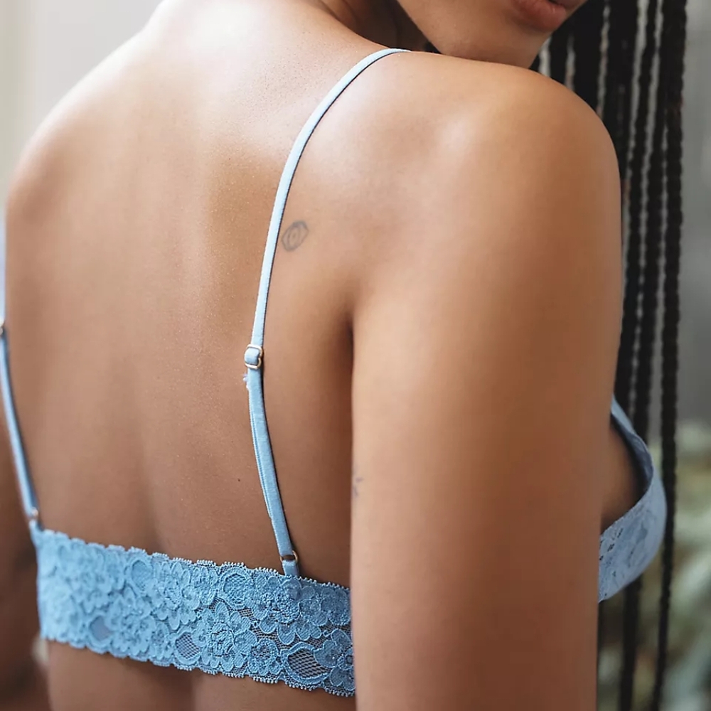 Anthropologie Lace Triangle Bralette in Vibrant Pink New Without Tags - Picture 5 of 10